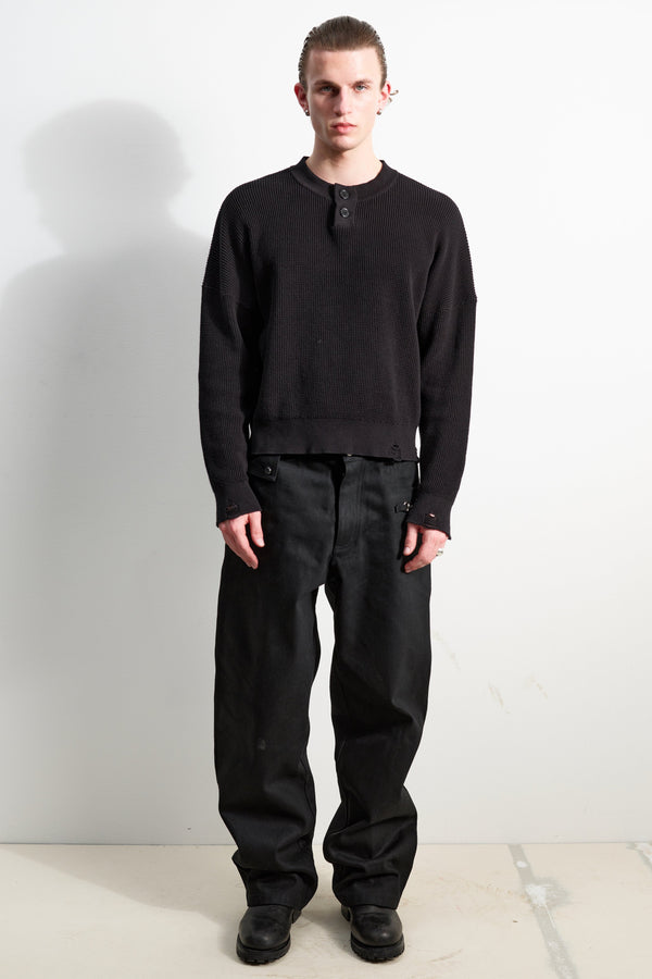 Knitted Waffle Henley