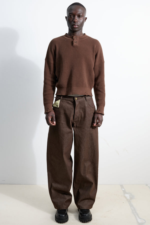 Knitted Waffle Henley