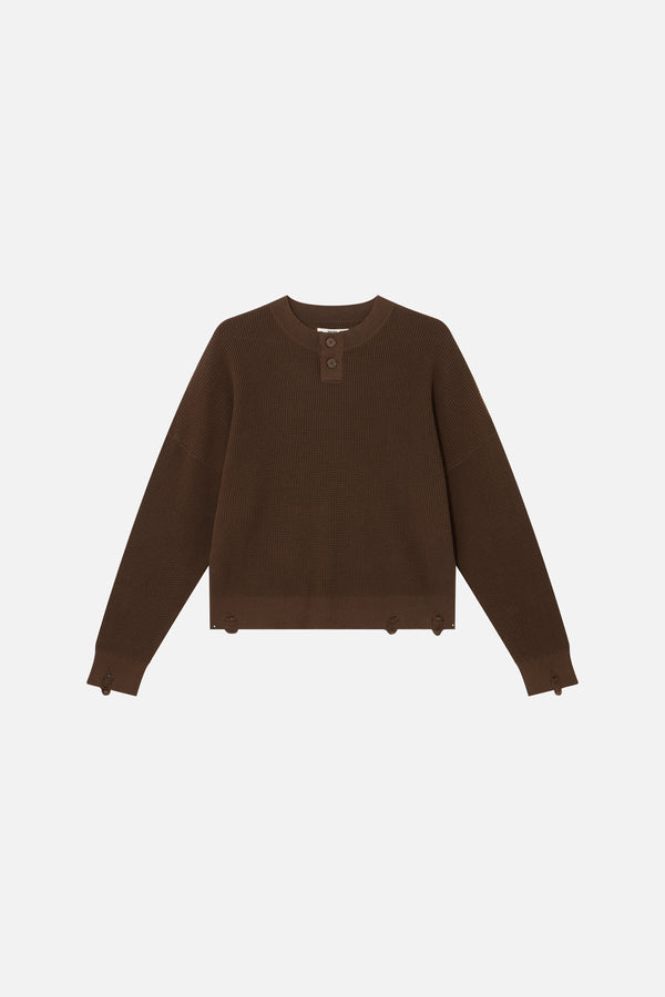 Waffle Sweater - Brun