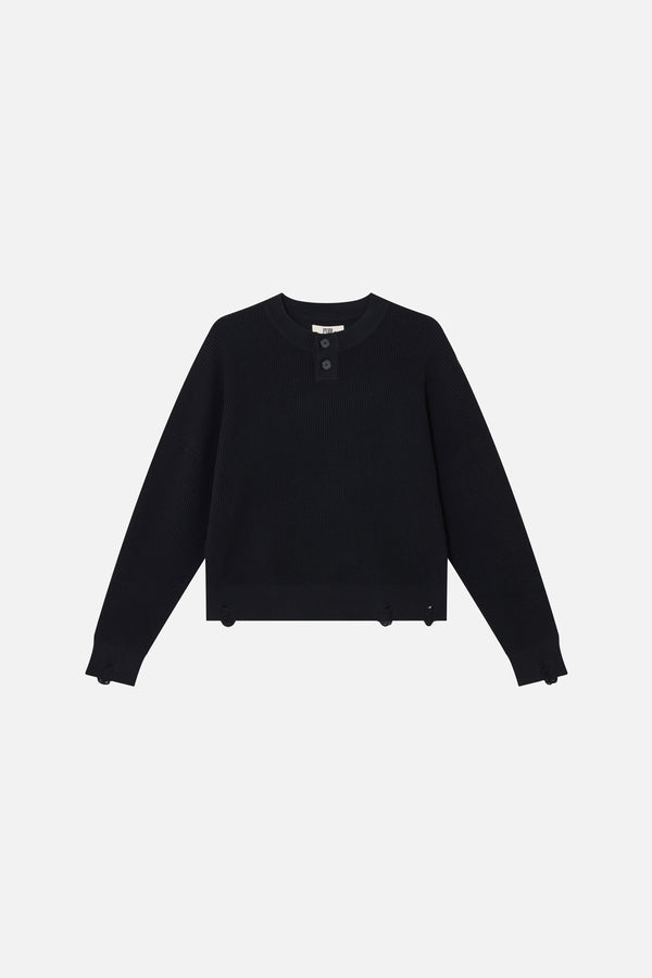 Waffle Sweater - Black