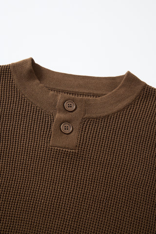 Knitted Waffle Henley