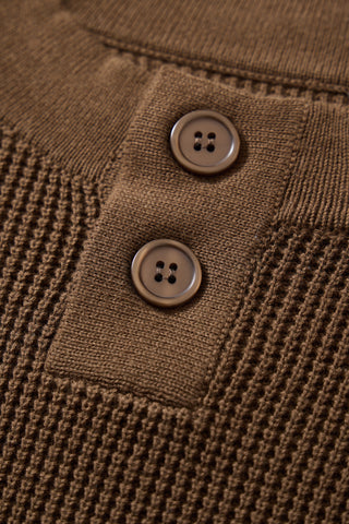Knitted Waffle Henley