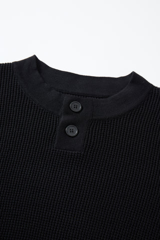 Knitted Waffle Henley